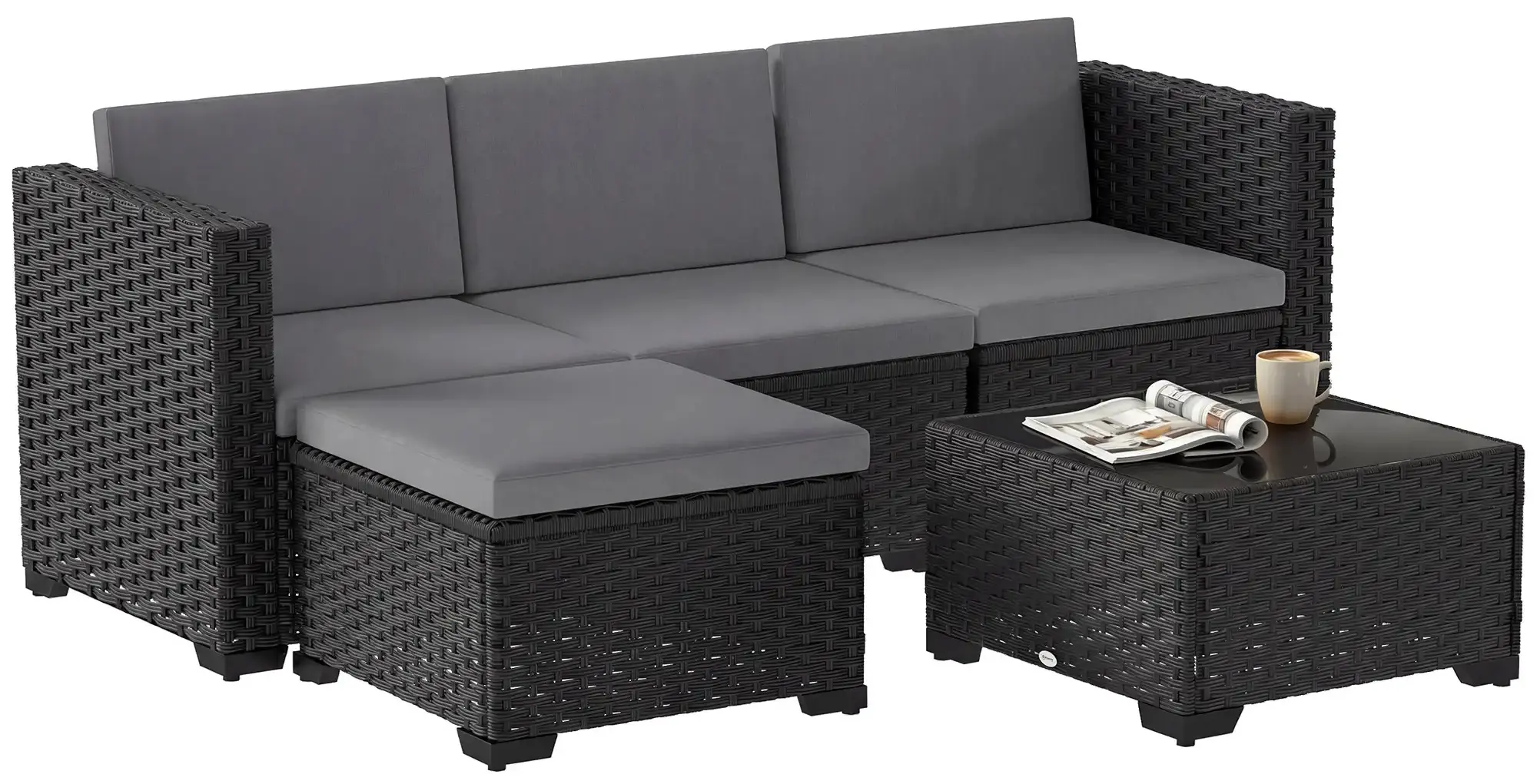 Set mobilier de gradina Outsunny 860-417V00GY (Grey/Black)