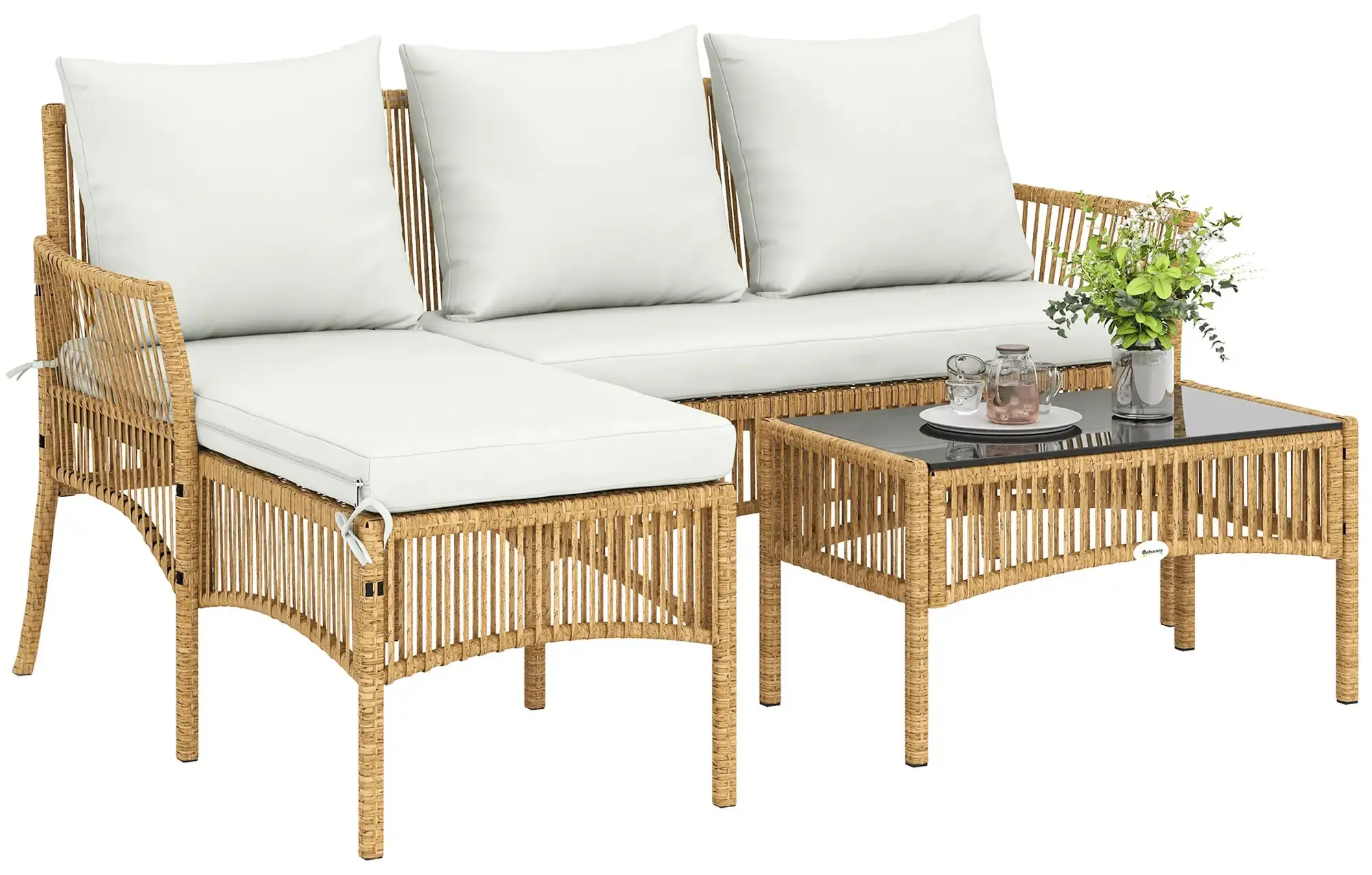 Комплект садовой мебели Outsunny 860-428V00CW (Cream White/Natural) - 2