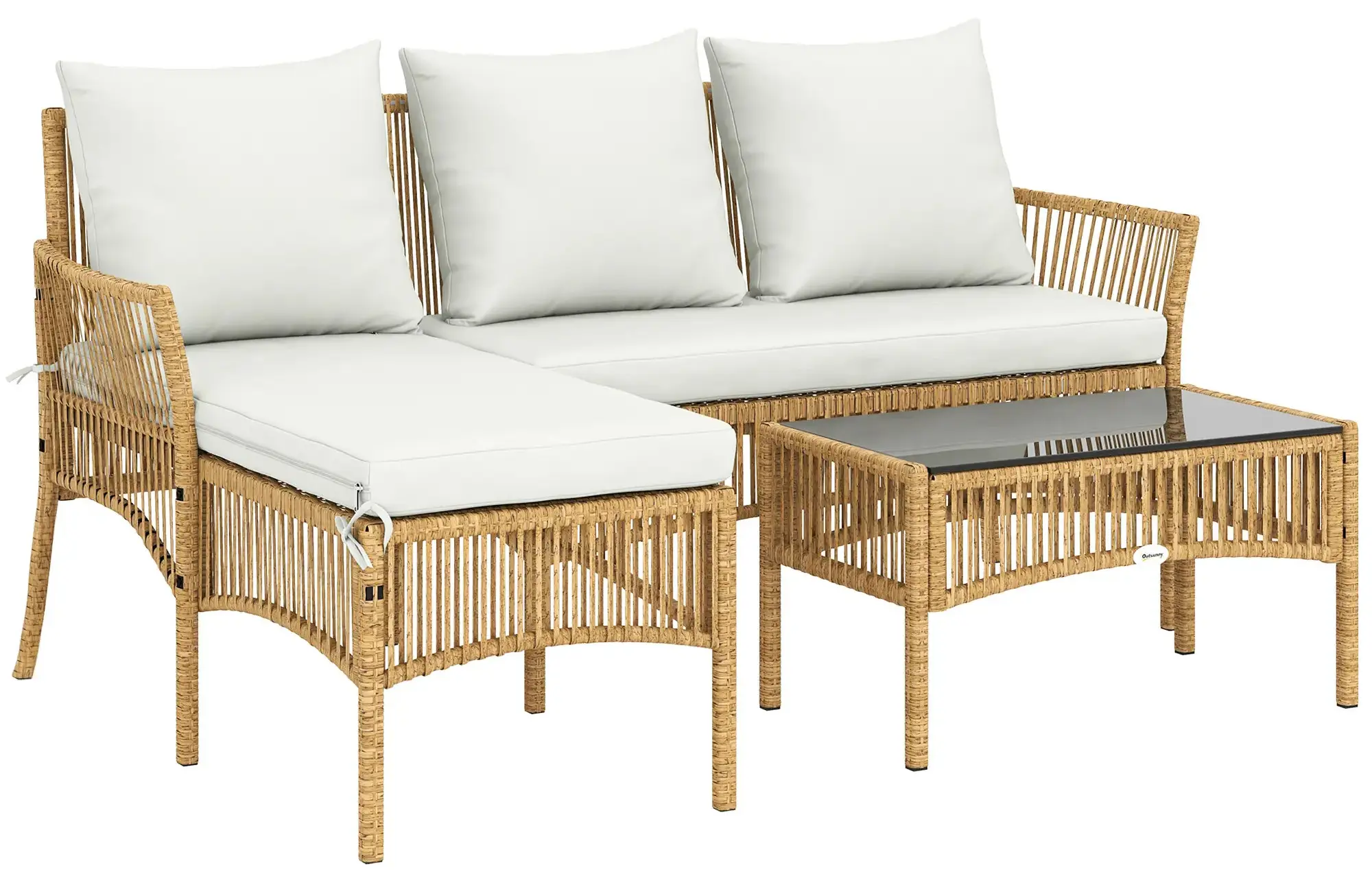 Комплект садовой мебели Outsunny 860-428V00CW (Cream White/Natural) - 3