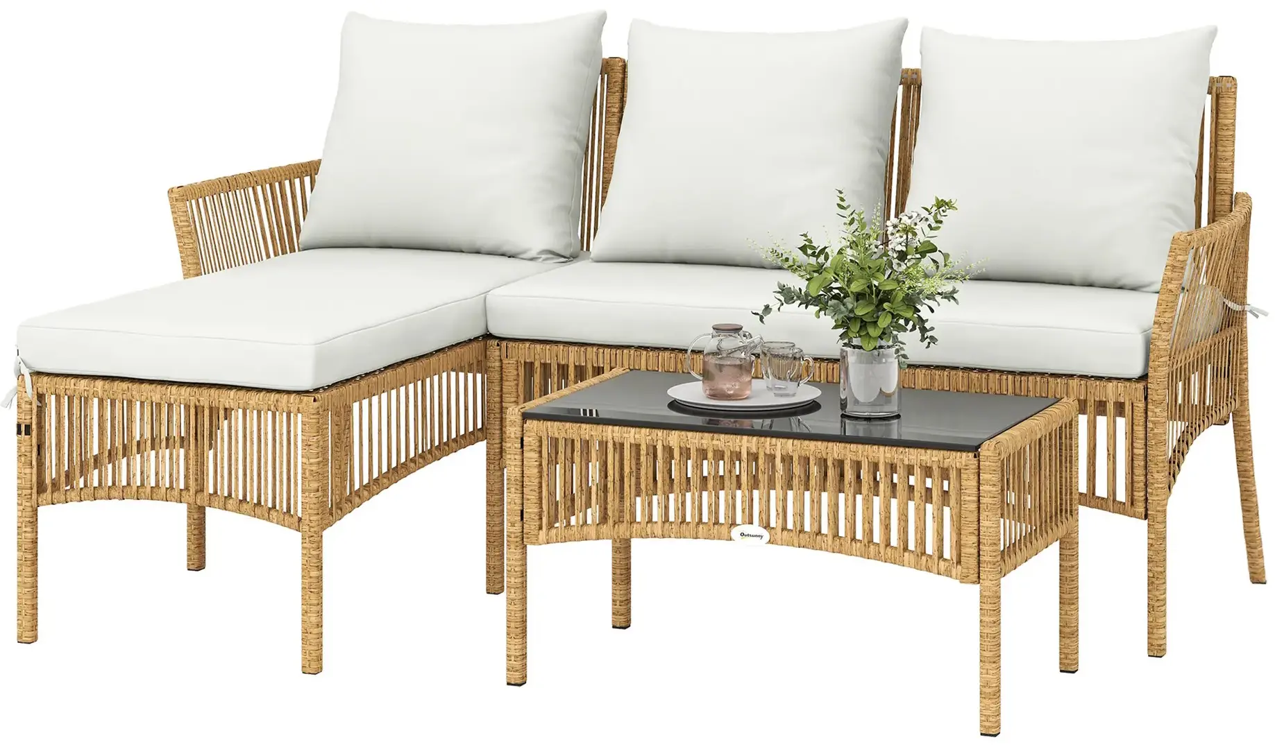 Комплект садовой мебели Outsunny 860-428V00CW (Cream White/Natural)