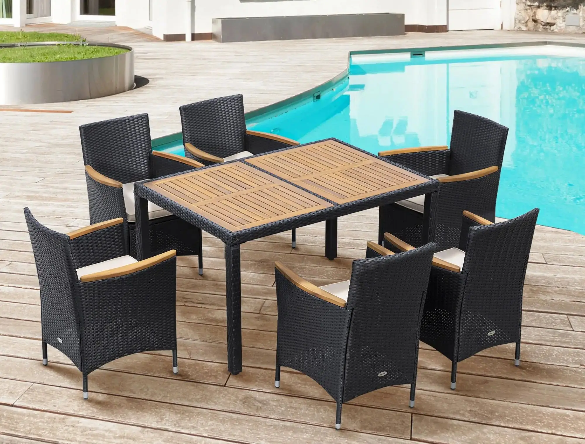 Set mobilier de gradina Outsunny 861-051BK (Black/Beige)