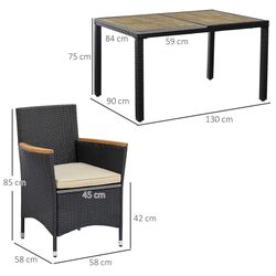 Set mobilier de gradina Outsunny 861-051BK (Black/Beige) Thumb