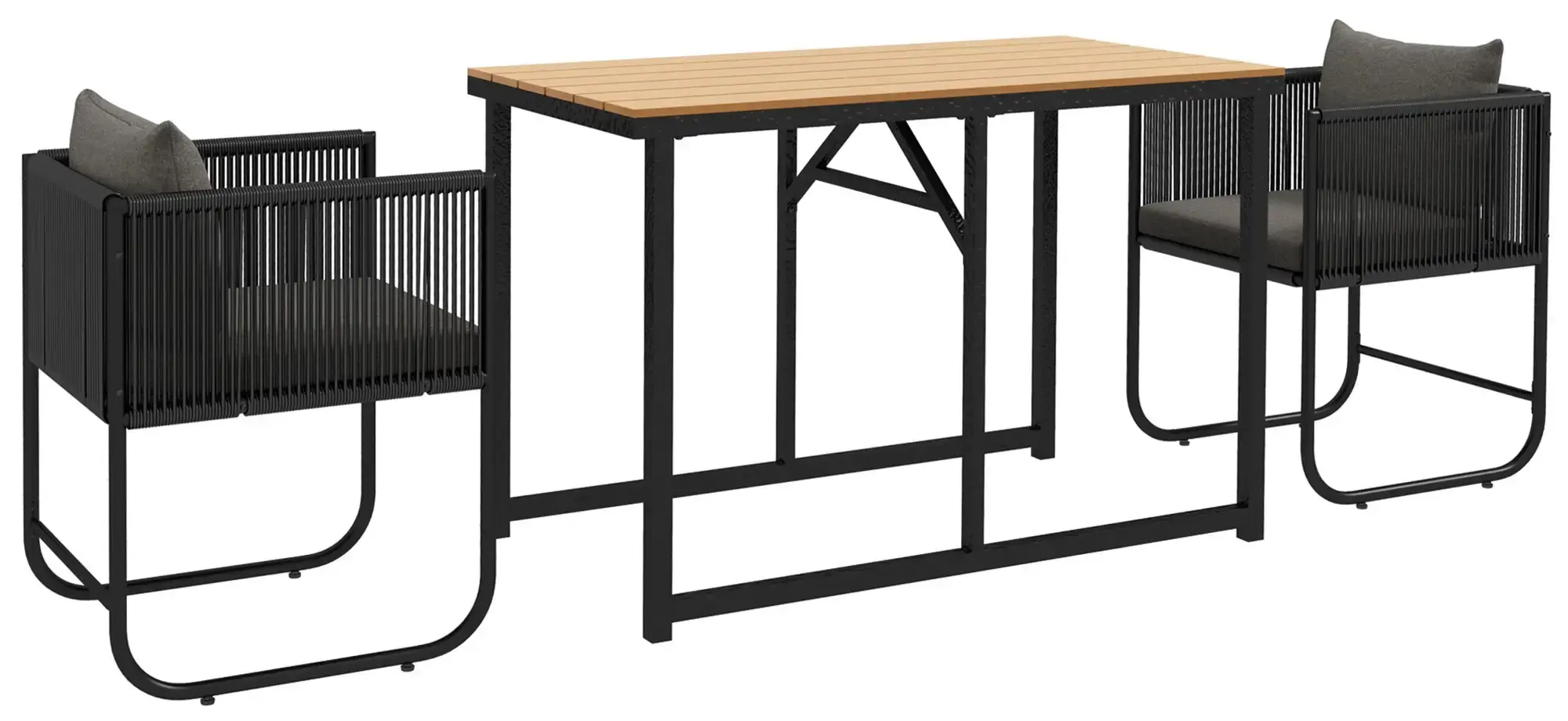 Комплект садовой мебели Outsunny 861-082V00BK (Black/Natural) - 2