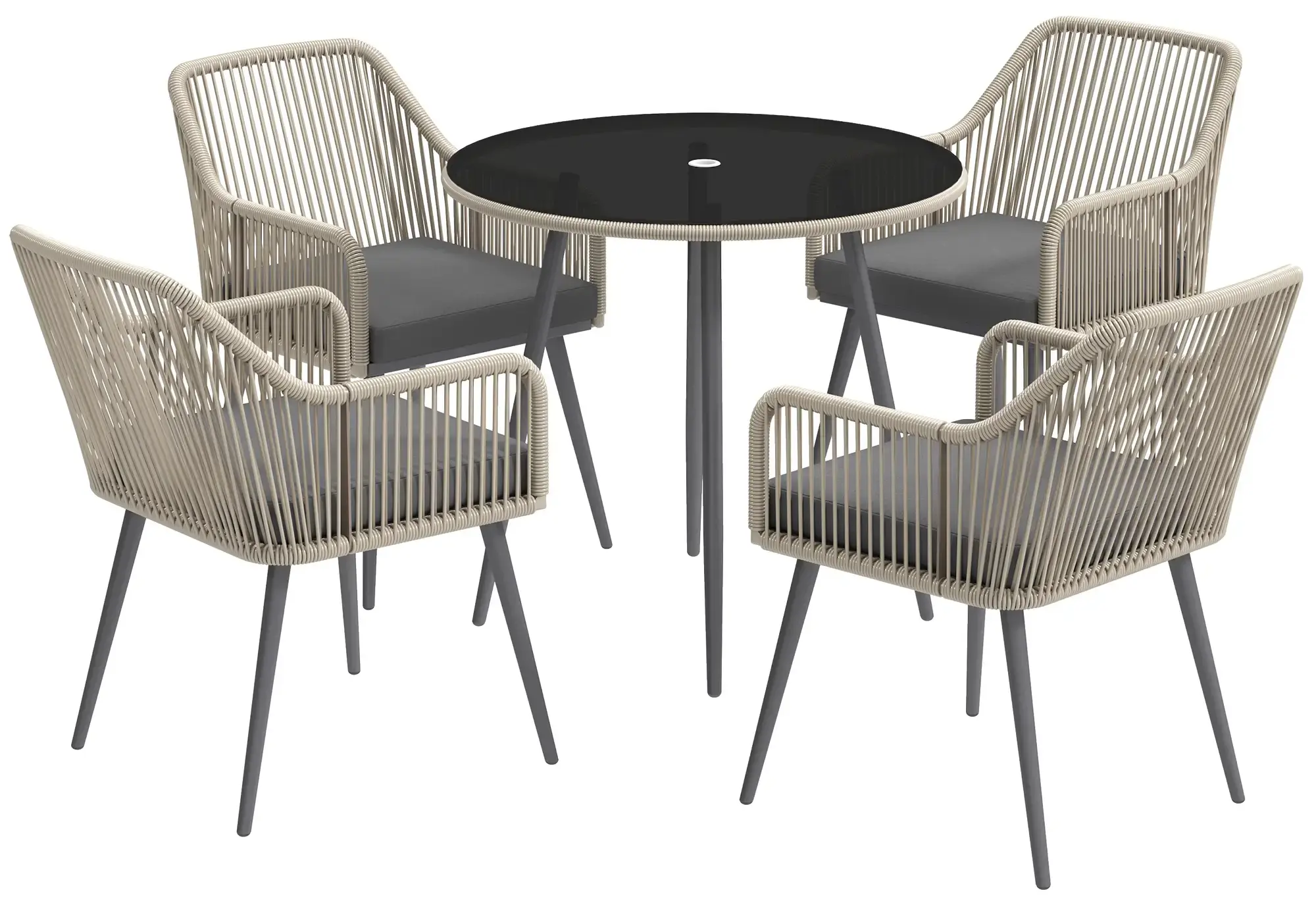 Комплект садовой мебели Outsunny 861-100V00LR (Light Brown/Grey) - 3