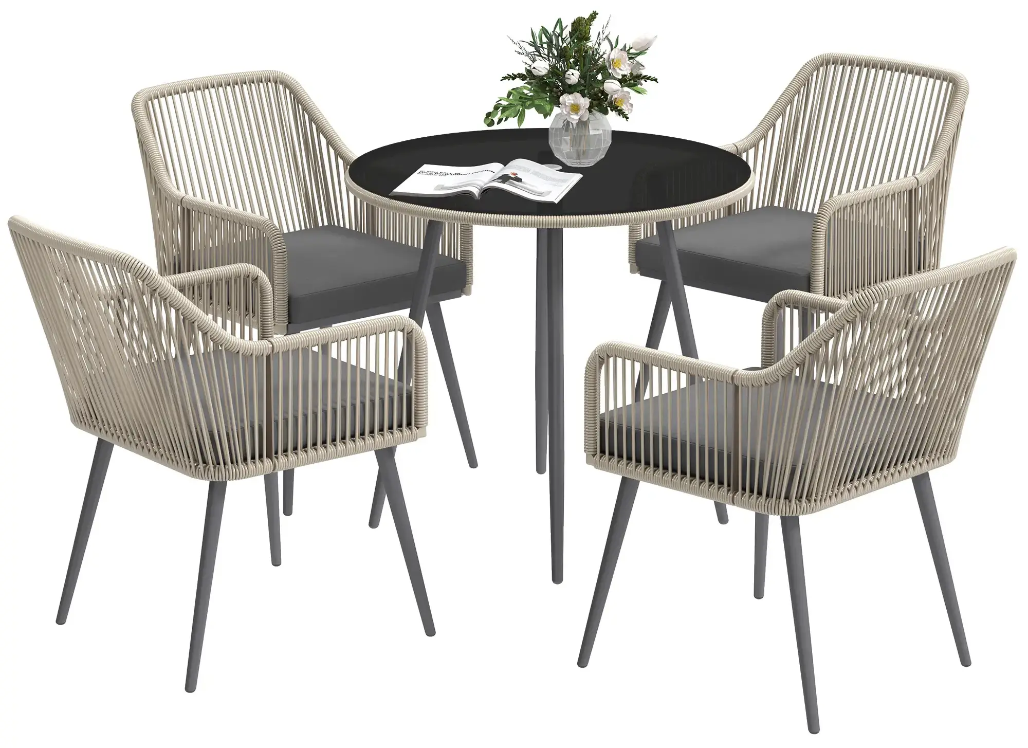 Комплект садовой мебели Outsunny 861-100V00LR (Light Brown/Grey) - 4