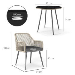 Комплект садовой мебели Outsunny 861-100V00LR (Light Brown/Grey) Thumb