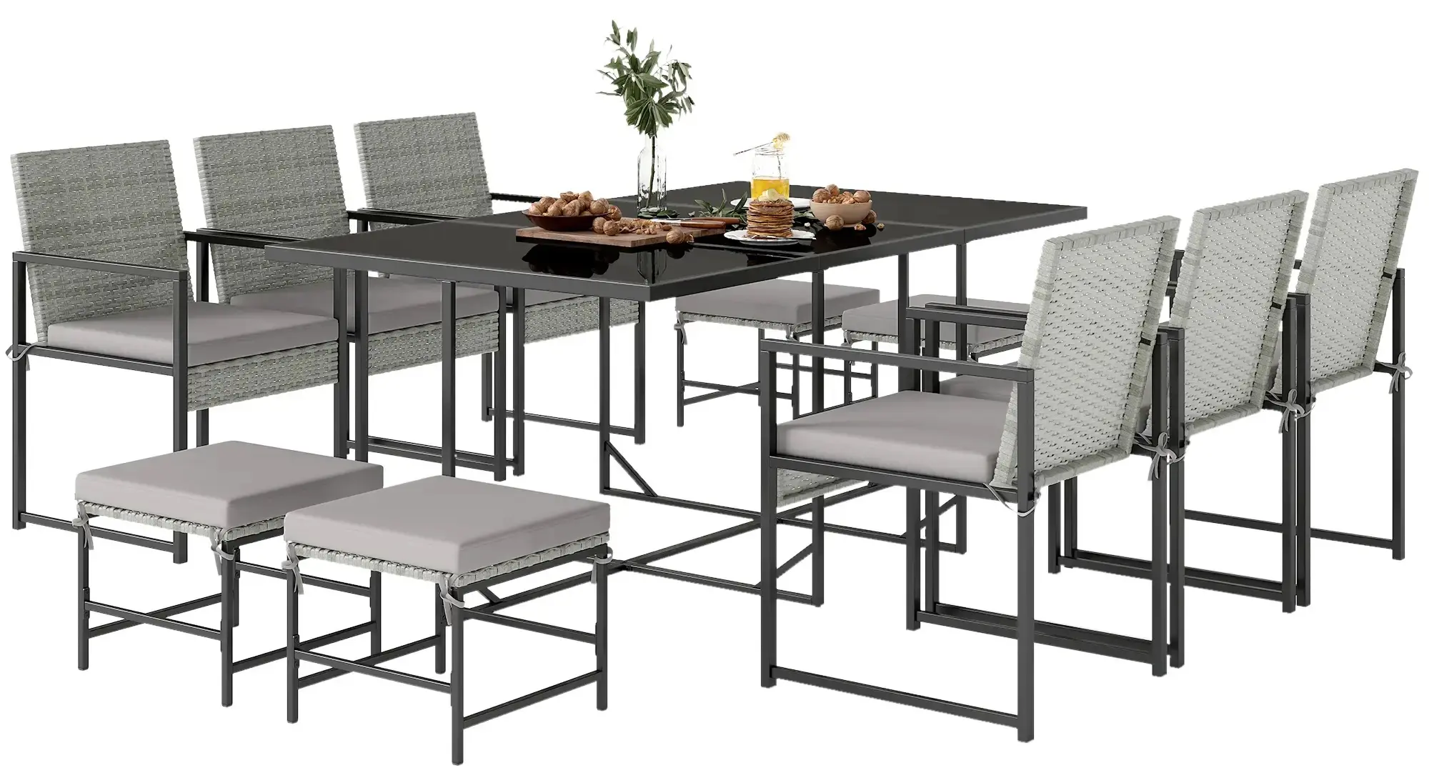 Комплект садовой мебели Outsunny 861-122V00LG (Grey/Black) - 3