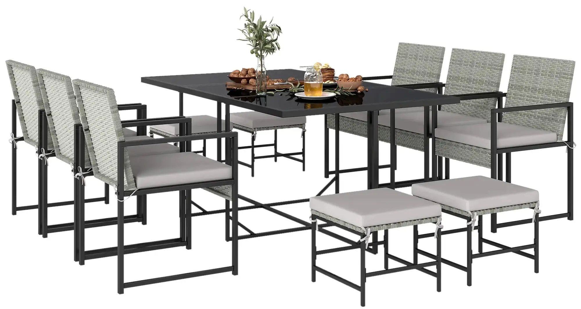 Комплект садовой мебели Outsunny 861-122V00LG (Grey/Black) - 4