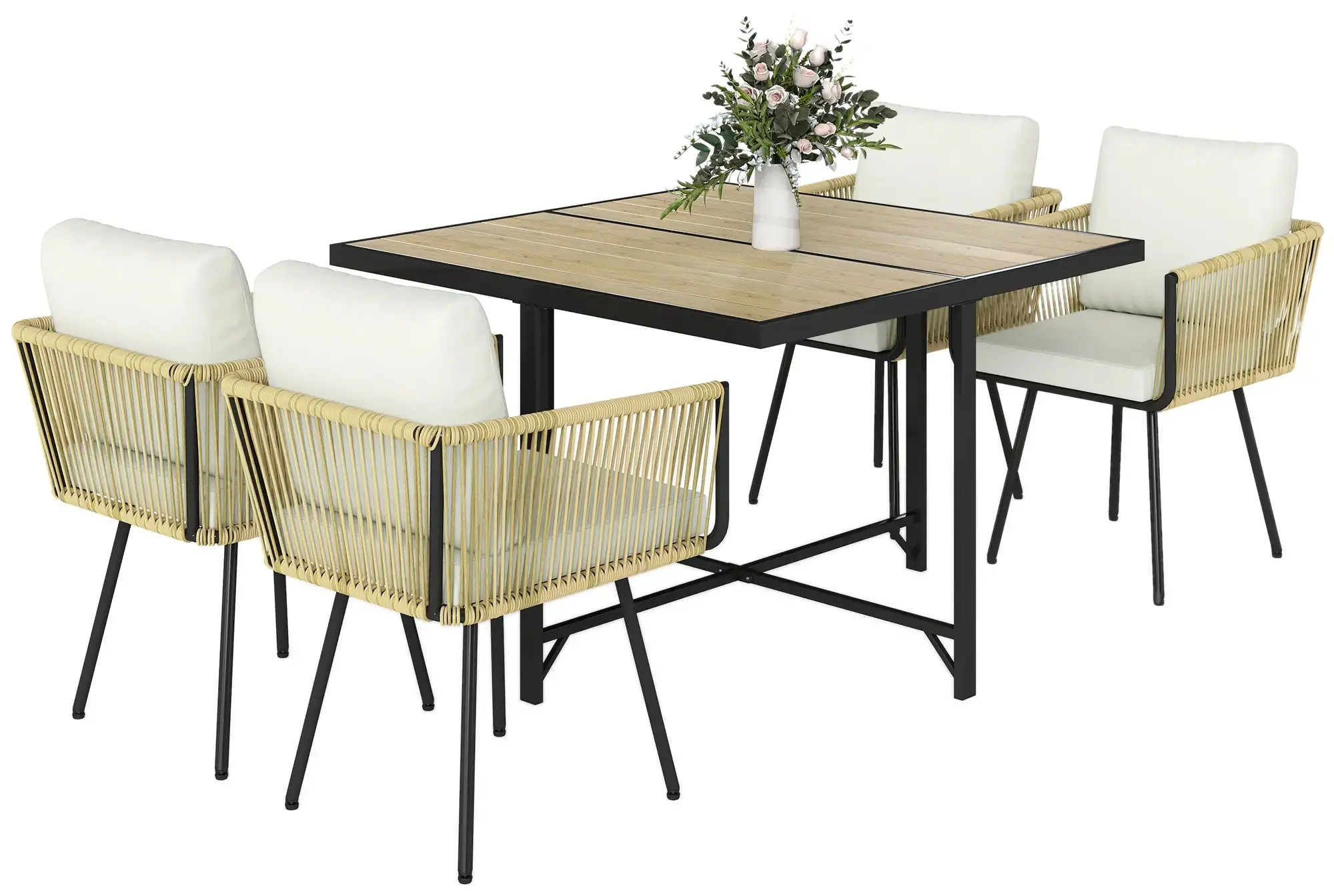 Set mobilier de gradina Outsunny 861-131V00BG (Natural/Beige) - 2