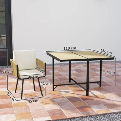 Set mobilier de gradina Outsunny 861-131V00BG (Natural/Beige) Thumb