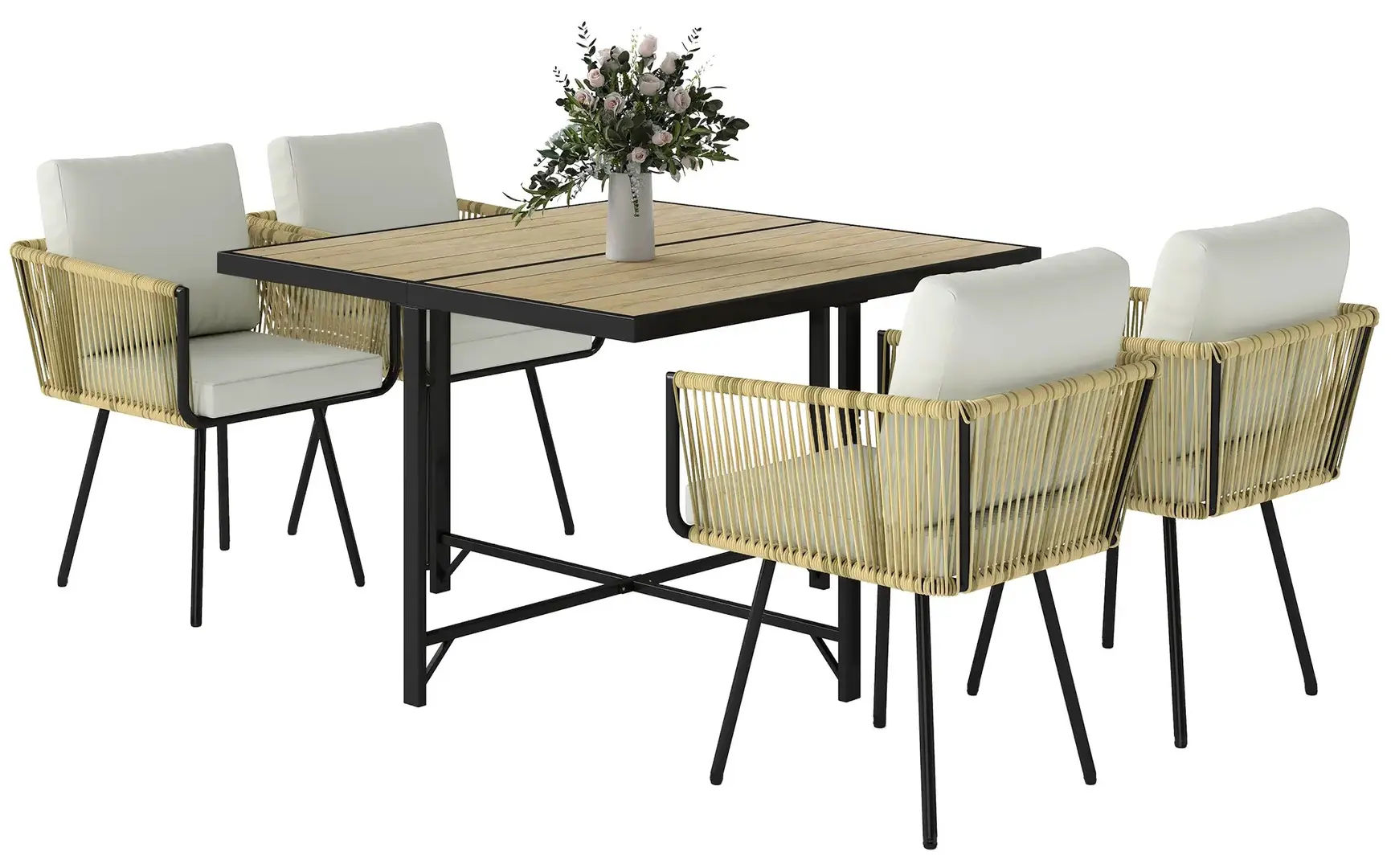 Set mobilier de gradina Outsunny 861-131V00BG (Natural/Beige)