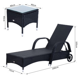 Комплект садовой мебели Outsunny 862-011BK (Black/Cream) Thumb