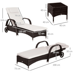 Комплект садовой мебели Outsunny 862-011BN (Brown/Cream White) Thumb