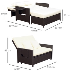 Set mobilier de gradina Outsunny 862-012 (Brown/Cream White) Thumb