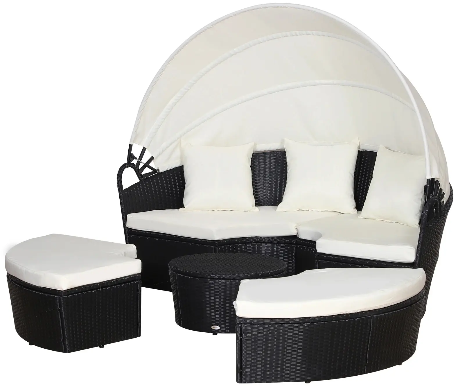 Set mobilier de gradina Outsunny 862-021BK (Black/Beige)