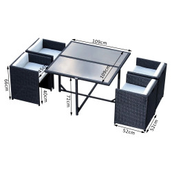 Комплект садовой мебели Outsunny 863-008 (Black) Thumb