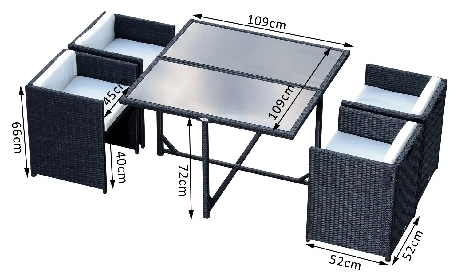 Комплект садовой мебели Outsunny 863-008 (Black) - 4