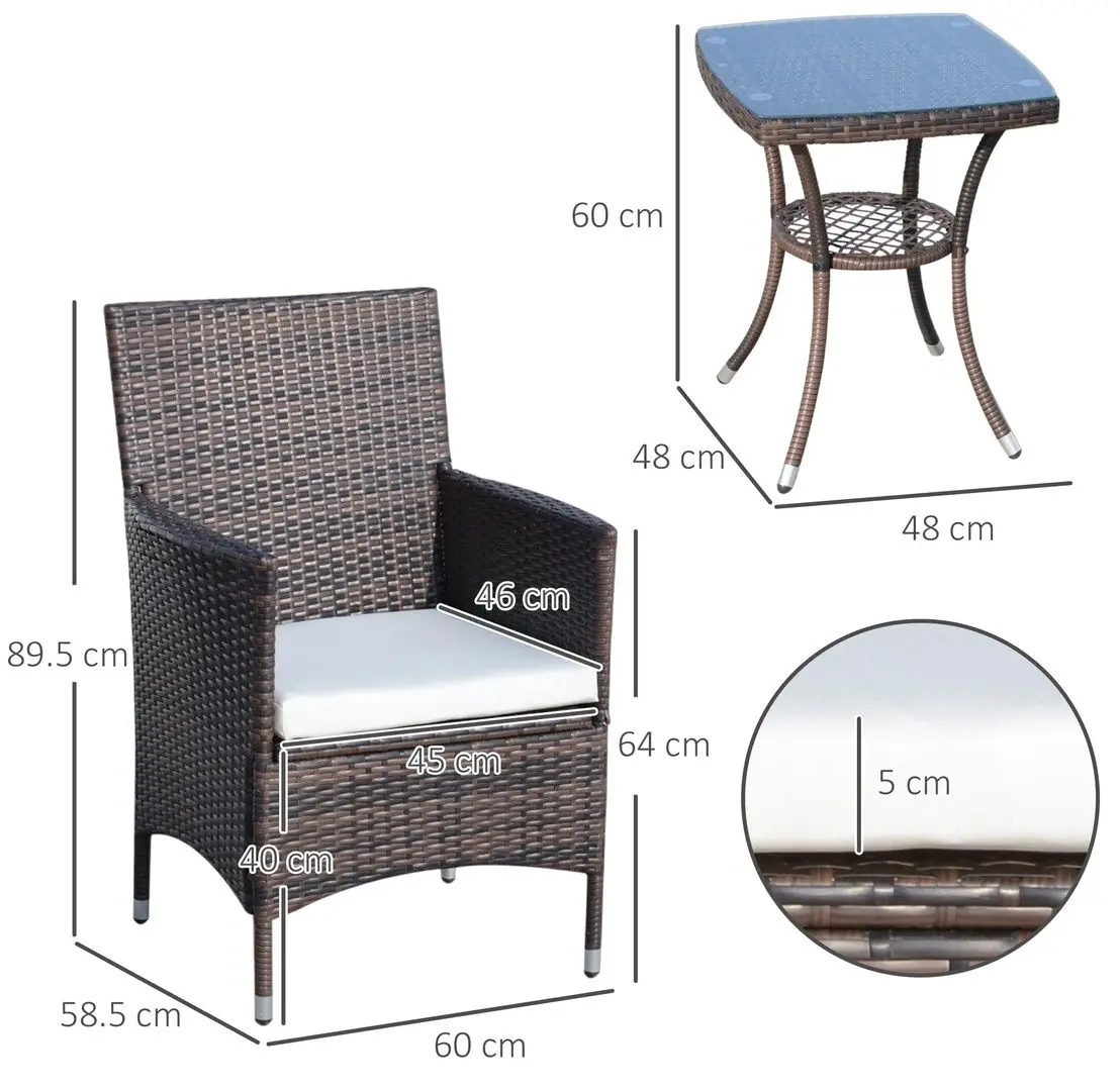 Set mobilier de gradina Outsunny 863-027BN (Brown)