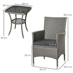 Комплект садовой мебели Outsunny 863-033V01 (Grey) Thumb