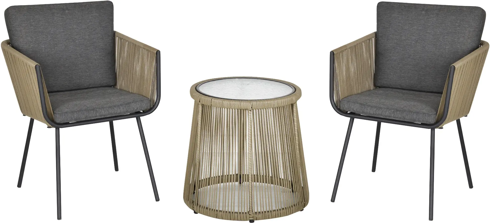 Set mobilier de gradina Outsunny 863-066 (Khaki/Grey) - 2