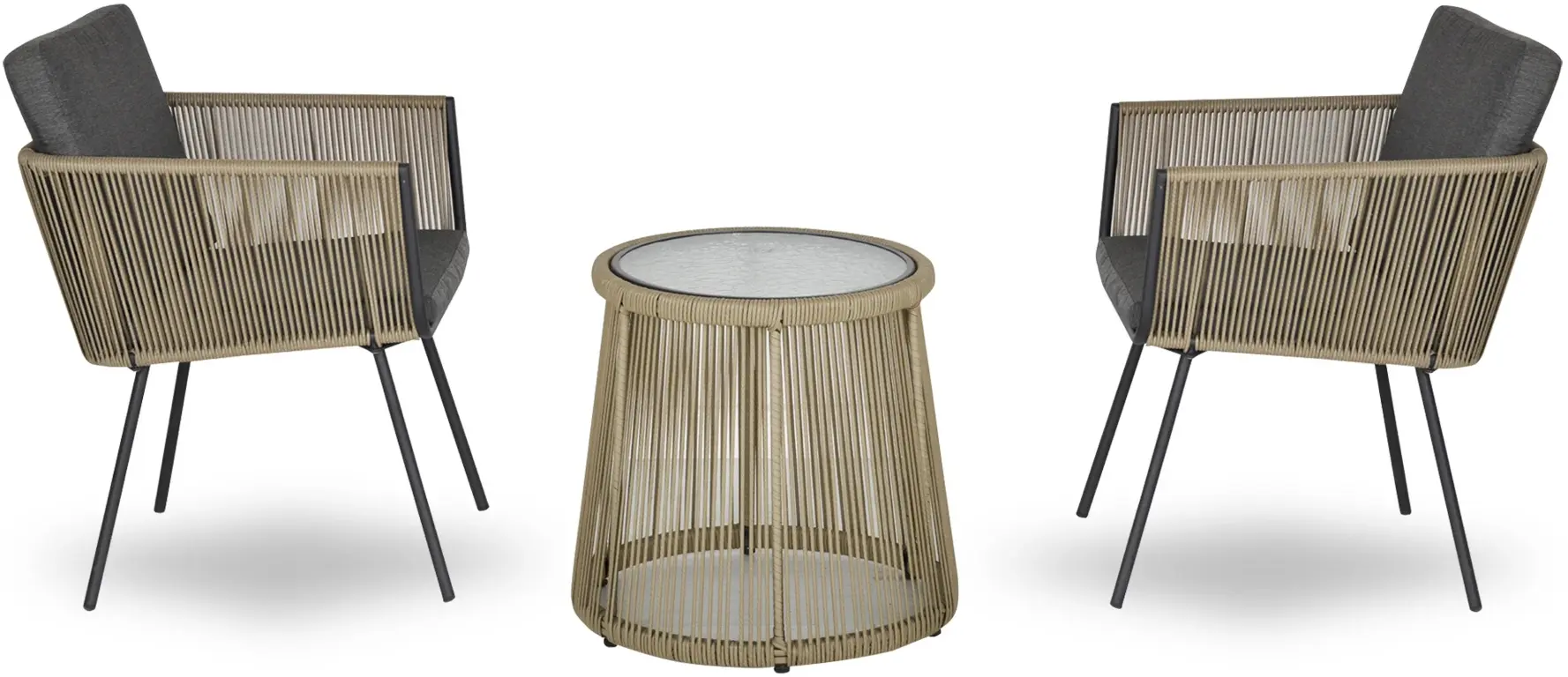 Set mobilier de gradina Outsunny 863-066 (Khaki/Grey) - 3