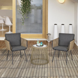 Set mobilier de gradina Outsunny 863-066 (Khaki/Grey)