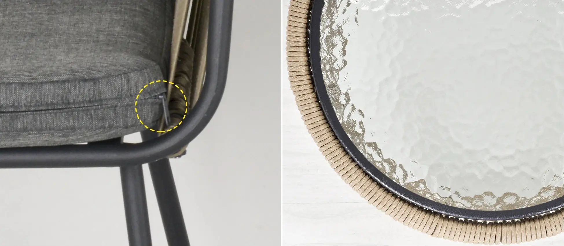 Set mobilier de gradina Outsunny 863-066 (Khaki/Grey) - 4