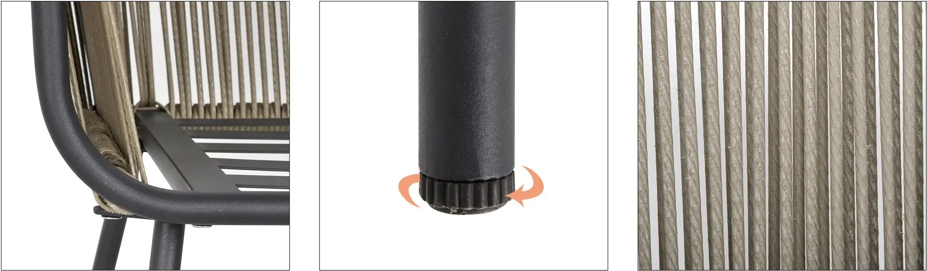 Set mobilier de gradina Outsunny 863-066 (Khaki/Grey) - 5