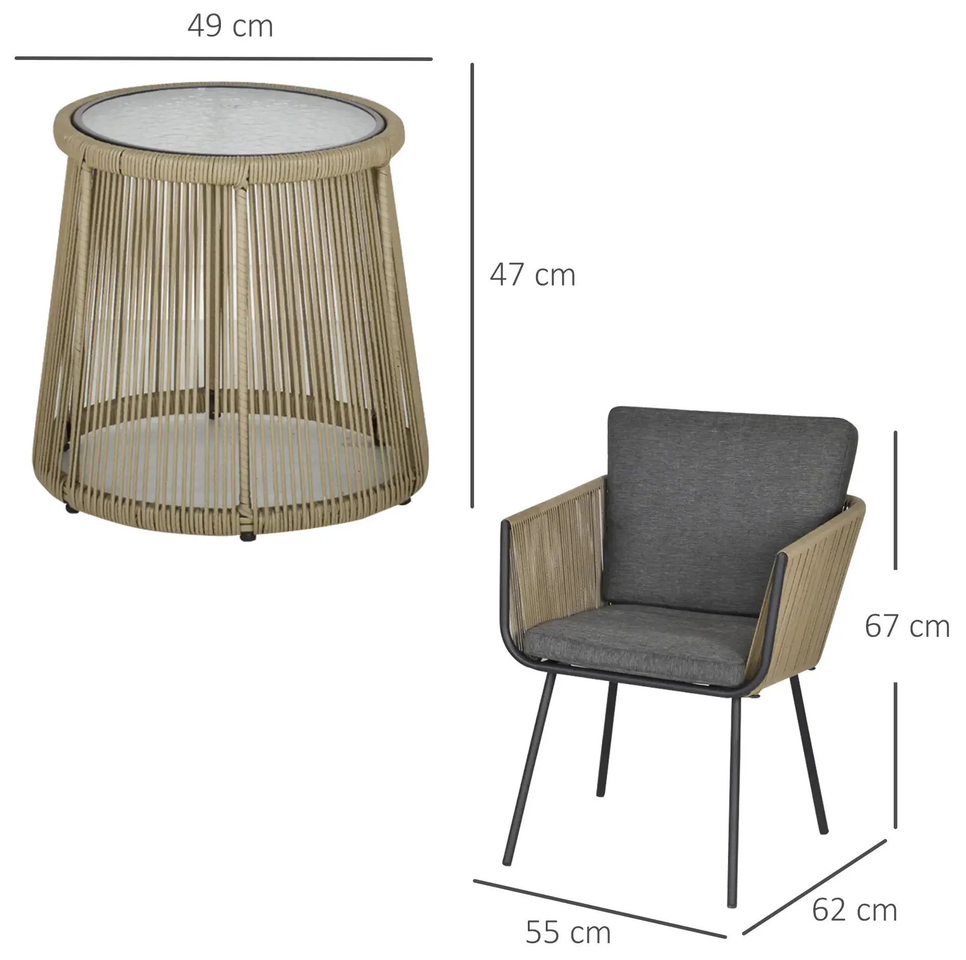 Set mobilier de gradina Outsunny 863-066V00CF (Coffee) - 5