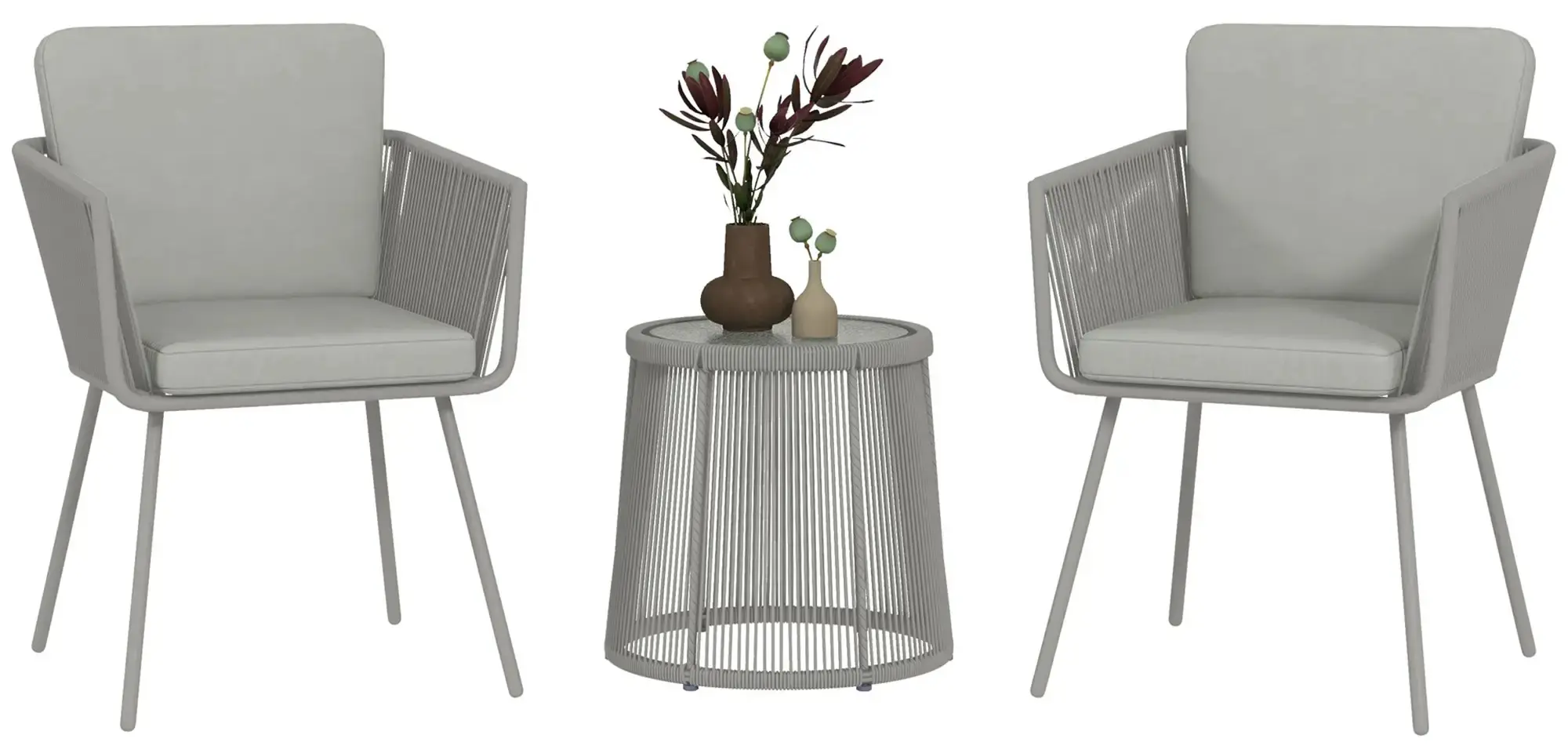 Set mobilier de gradina Outsunny 863-066V00LG (Light Grey) - 2