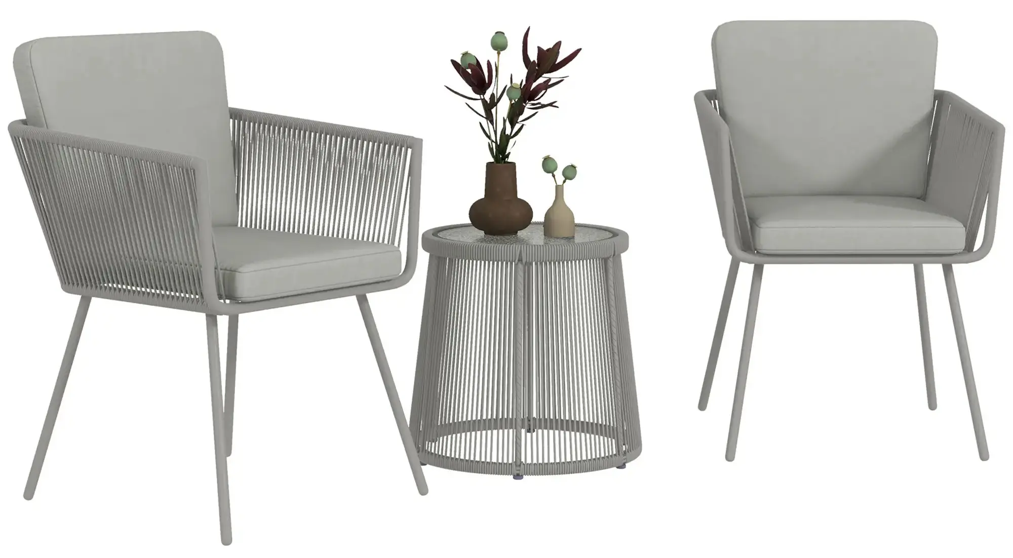 Set mobilier de gradina Outsunny 863-066V00LG (Light Grey) - 3