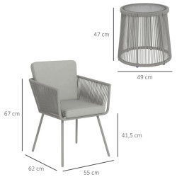 Set mobilier de gradina Outsunny 863-066V00LG (Light Grey) Thumb