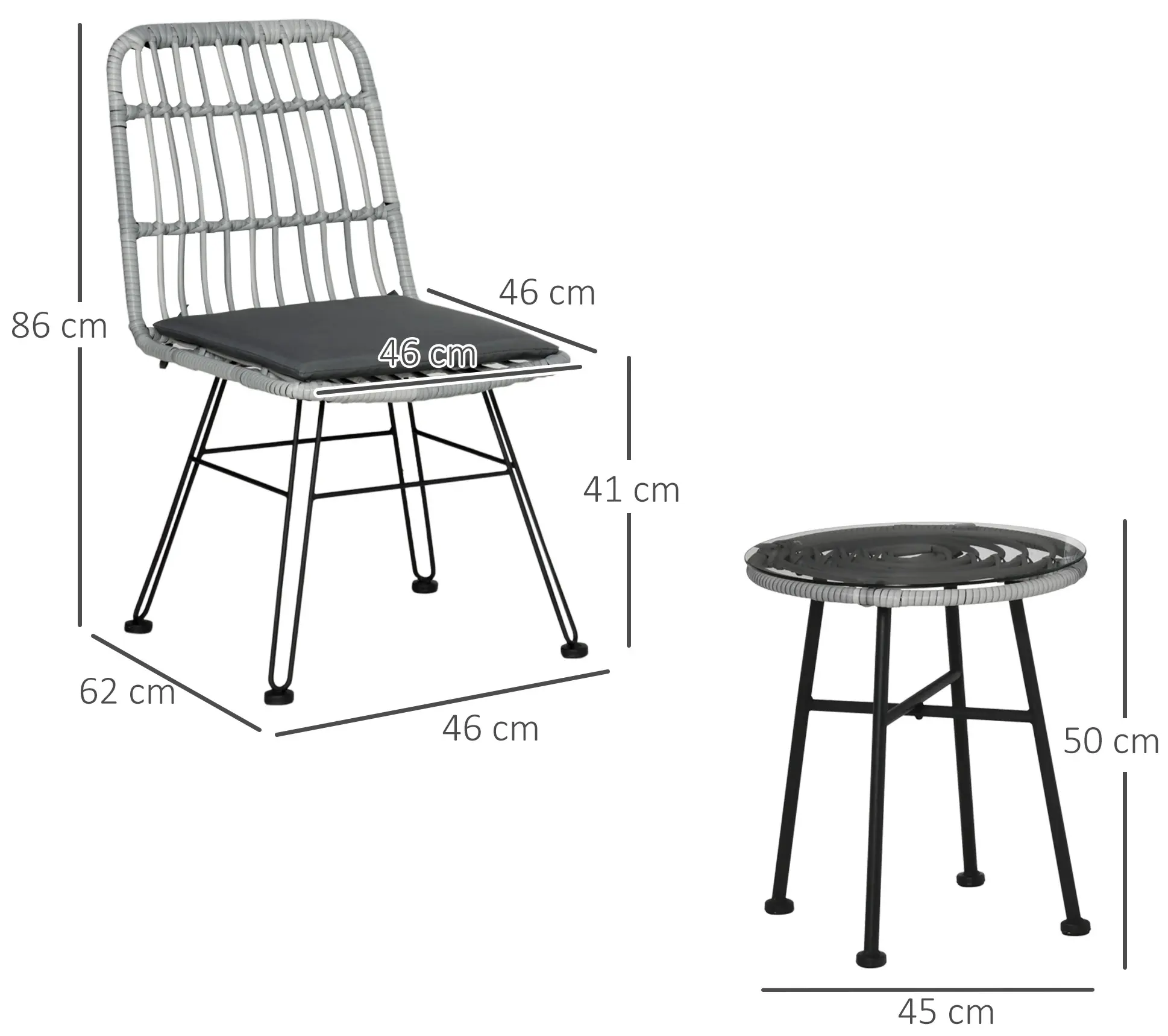 Set mobilier de gradina Outsunny 863-087GY (Grey) - 3