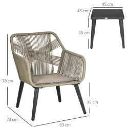 Set mobilier de gradina Outsunny 863-110V01KK (Grey) Thumb