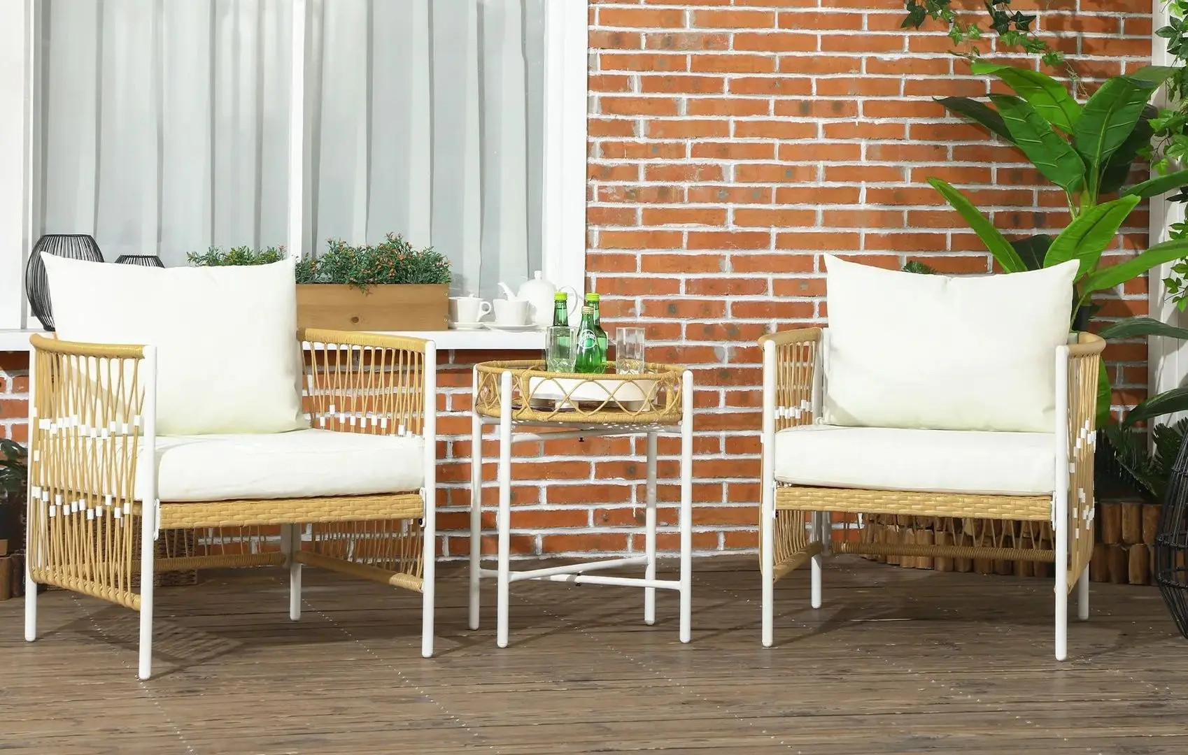 Комплект садовой мебели Outsunny 863-146V00YL (Yellow/White)