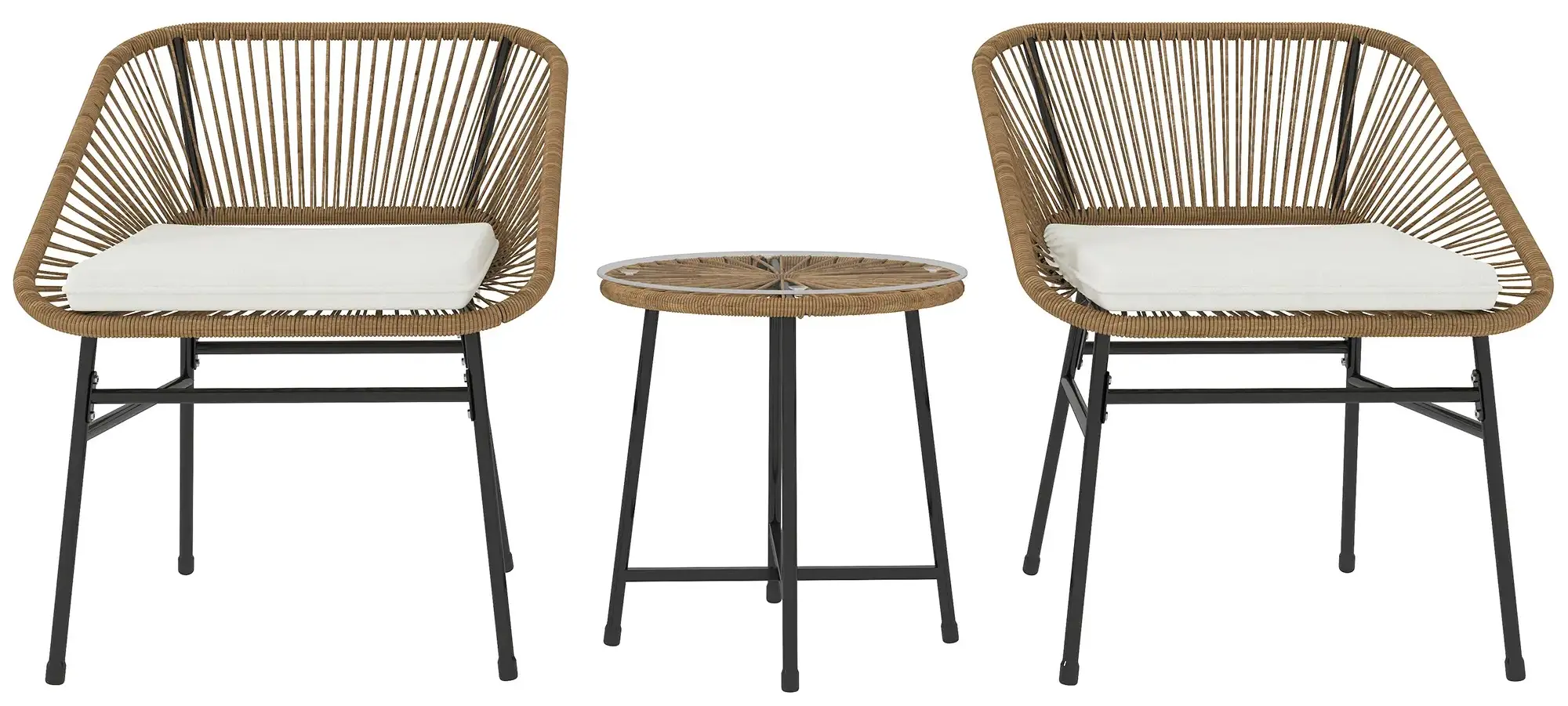 Set mobilier de gradina Outsunny 863-174V00ND (Natural/Black) - 2