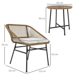 Set mobilier de gradina Outsunny 863-174V00ND (Natural/Black) Thumb