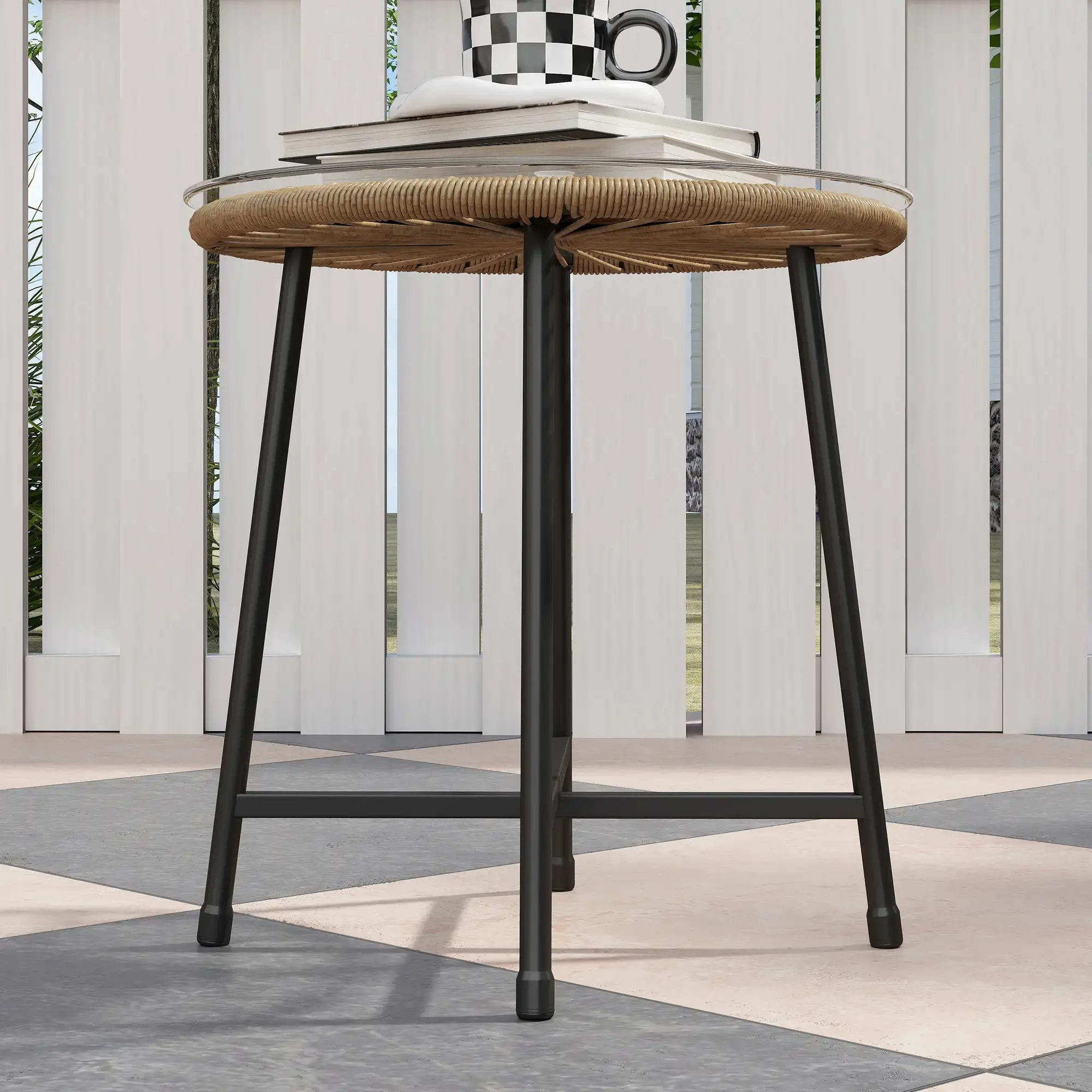 Set mobilier de gradina Outsunny 863-174V00ND (Natural/Black) - 5