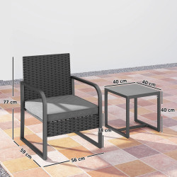 Set mobilier de gradina Outsunny 863-203V00CG (Dark Grey) Thumb