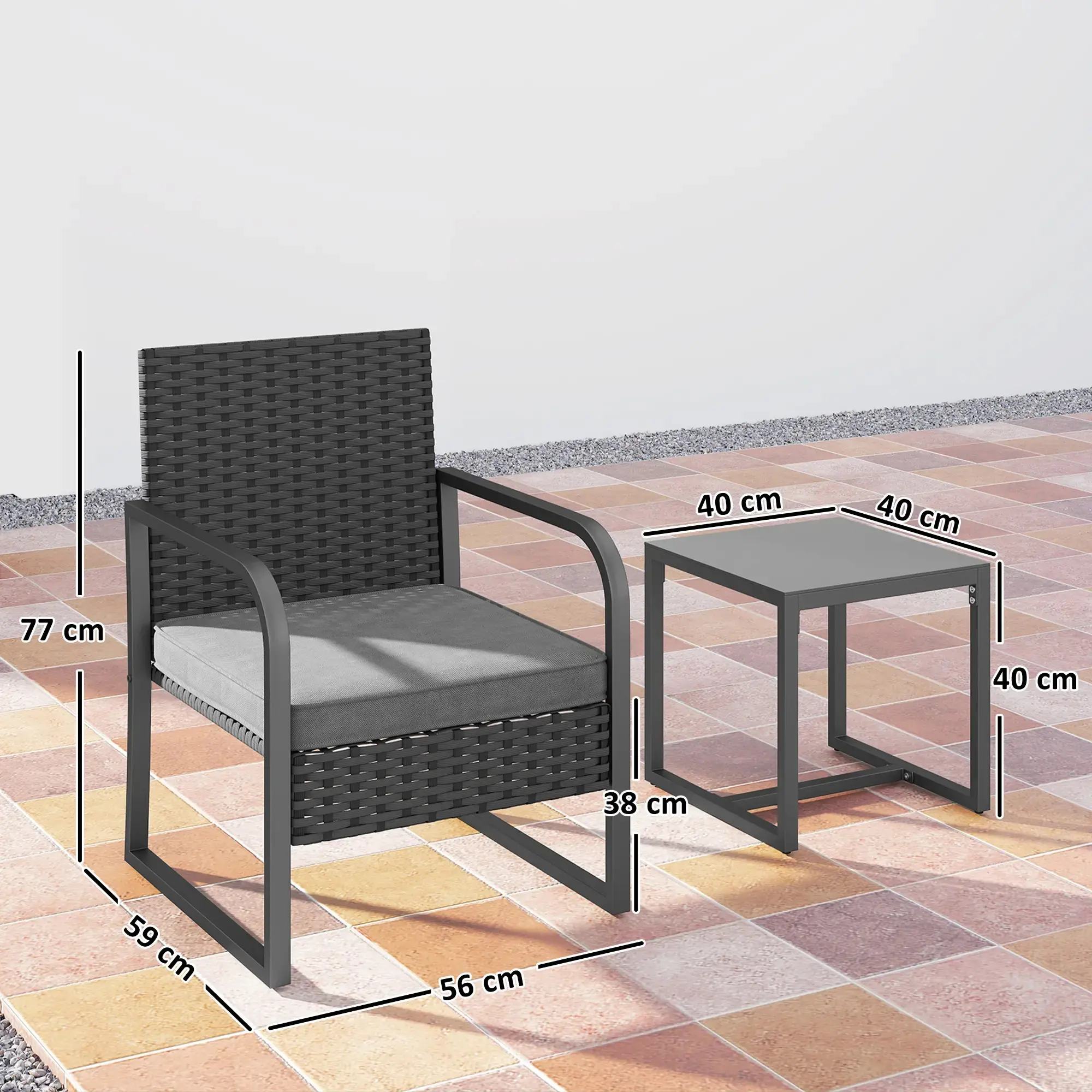 Set mobilier de gradina Outsunny 863-203V00CG (Dark Grey) - 4