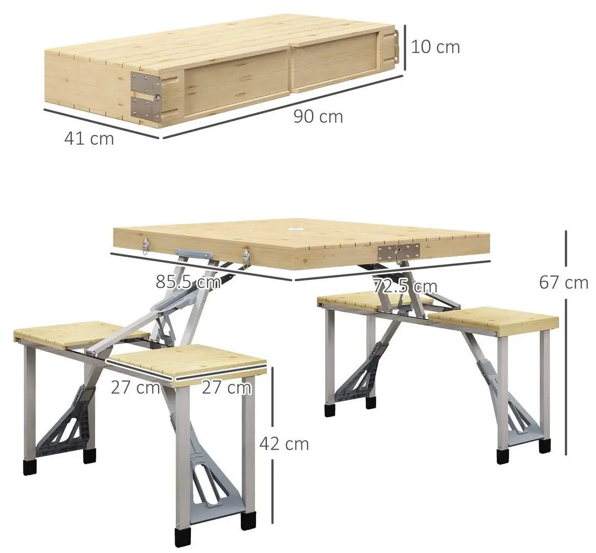 Set mobilier de gradina Outsunny A20-339V00ND (Natural) - 8