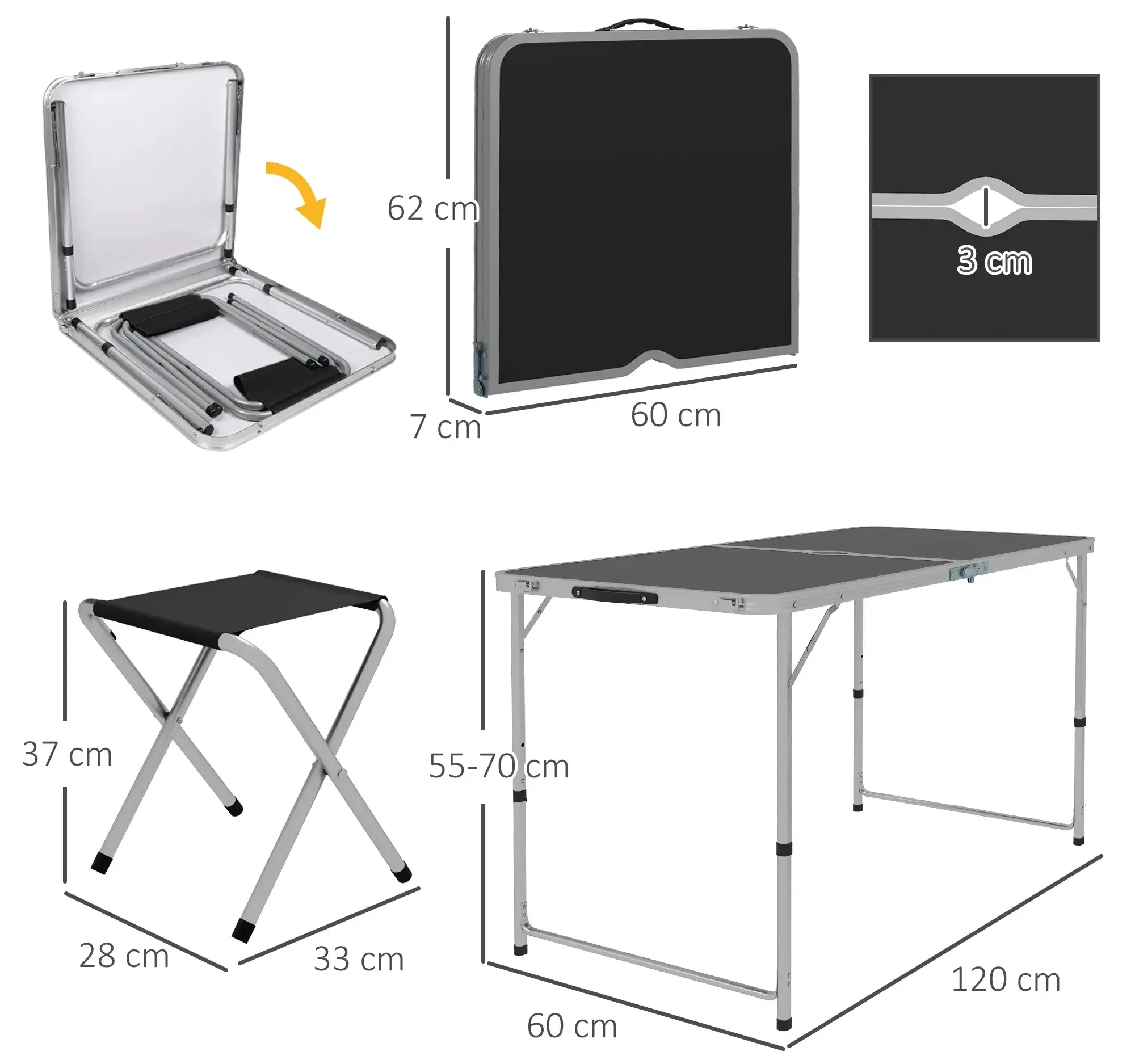 Комплект садовой мебели Outsunny A20-416V00BK (Black/Silver) - 4