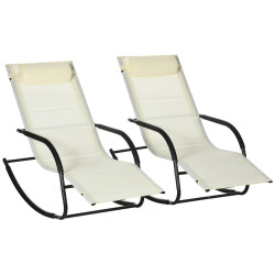 Комплект садовых кресел-качалок Outsunny 84G-084V00BG (Beige) Thumb