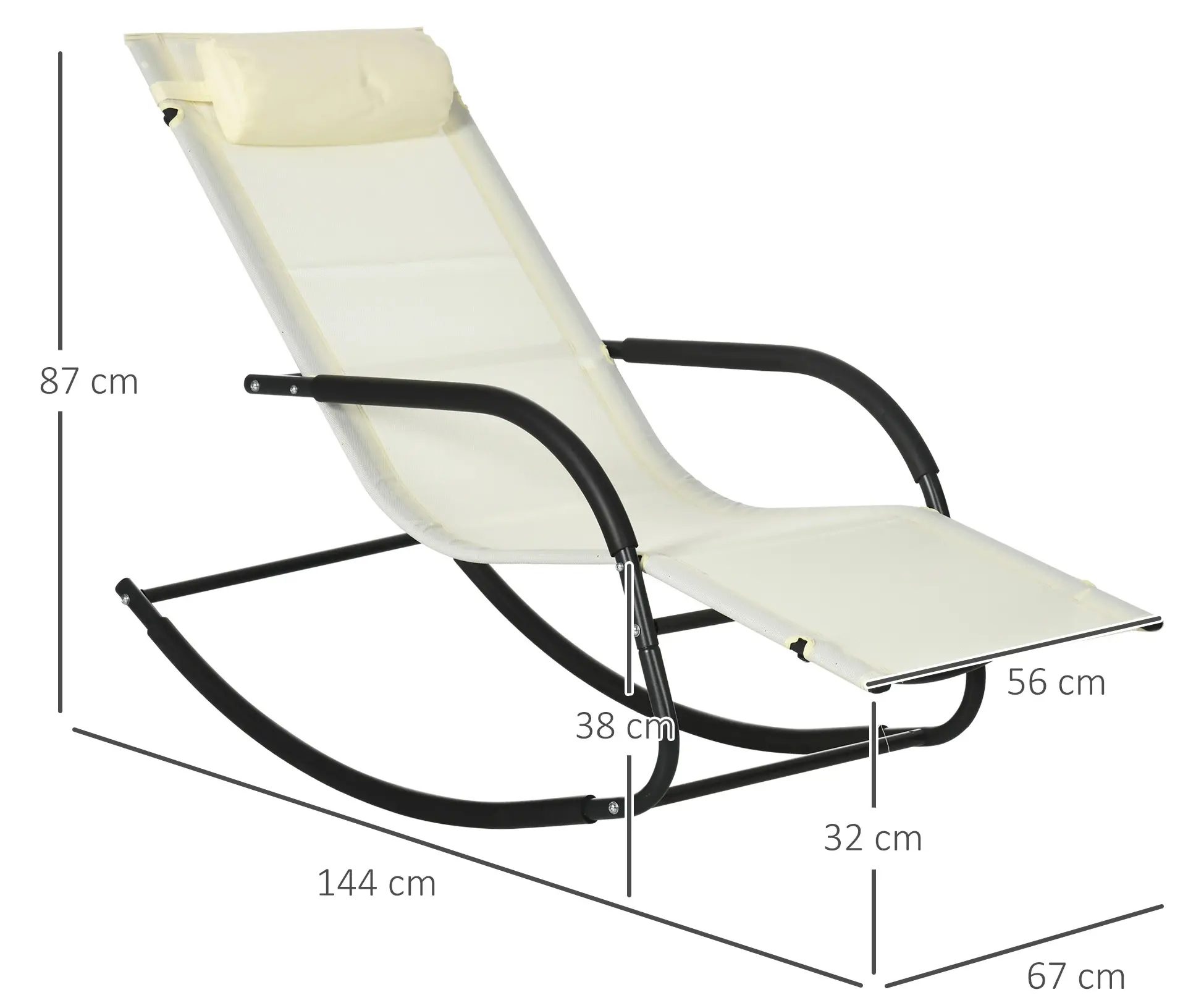 Комплект садовых кресел-качалок Outsunny 84G-084V00BG (Beige) - 3