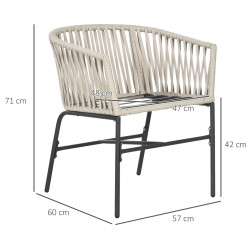 Комплект садовых кресел Outsunny 84G-344V00GY (Grey) Thumb