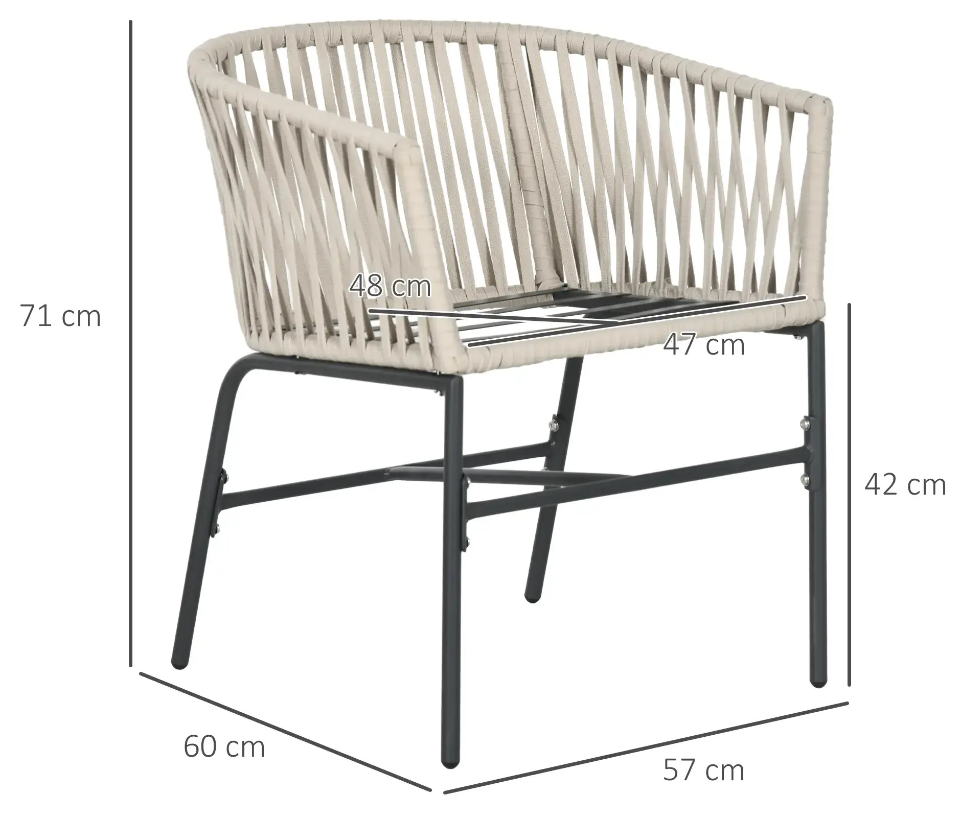 Комплект садовых кресел Outsunny 84G-344V00GY (Grey) - 3