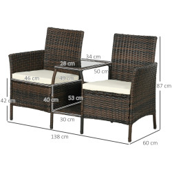 Комплект садовых кресел Outsunny 867-180V00MB (Brown) Thumb