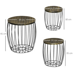Set masute de gradina Outsunny 84B-488 (Black/Bronze) Thumb
