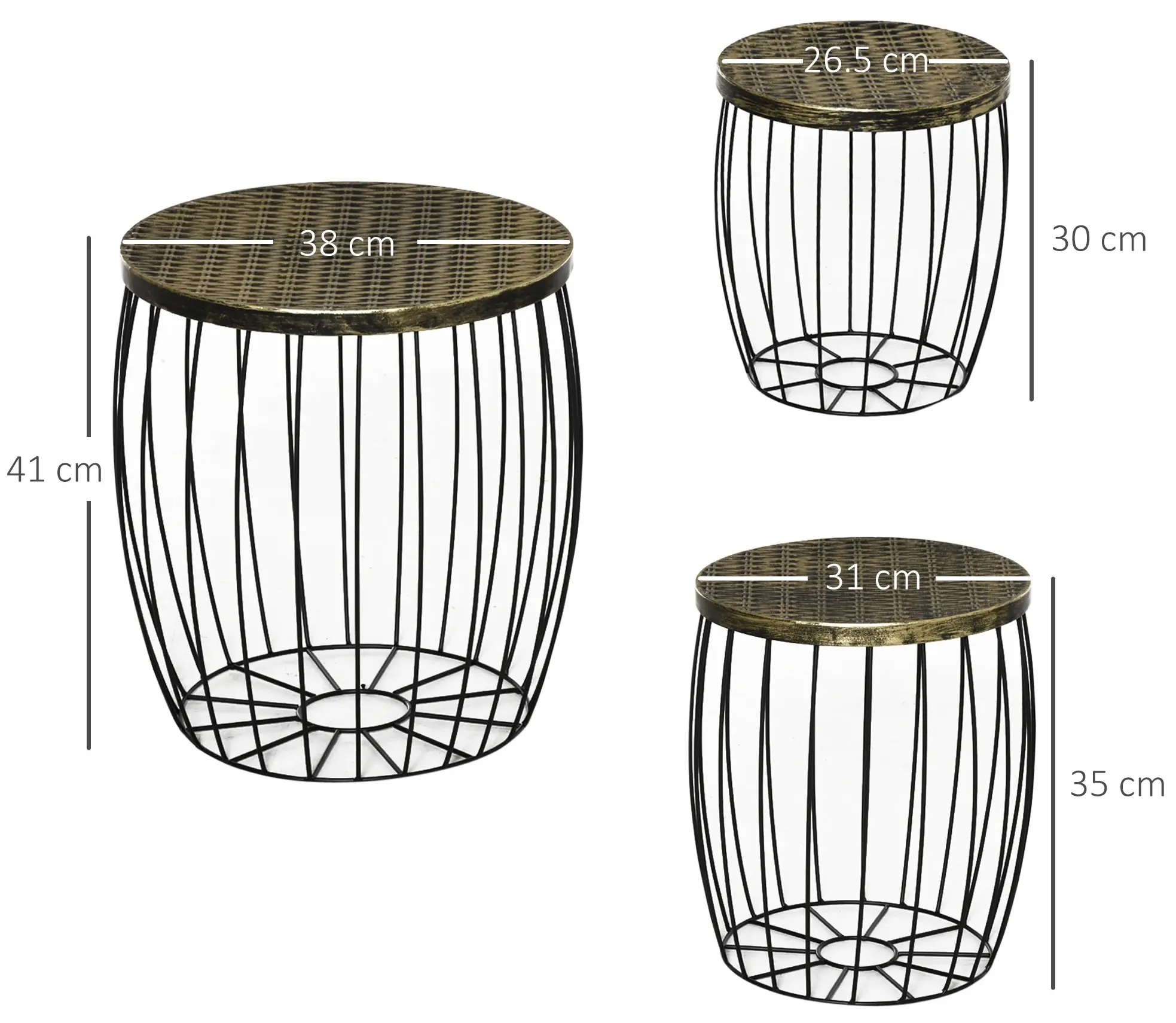 Set masute de gradina Outsunny 84B-488 (Black/Bronze) - 3