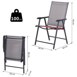 Set scaune de gradina Outsunny 84B-381GY (Grey/Black) Thumb